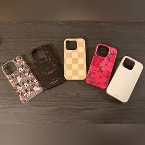 iPhone 15 Pro Phone Cases - Set of 5 (Kate Spade, Casely etc)
